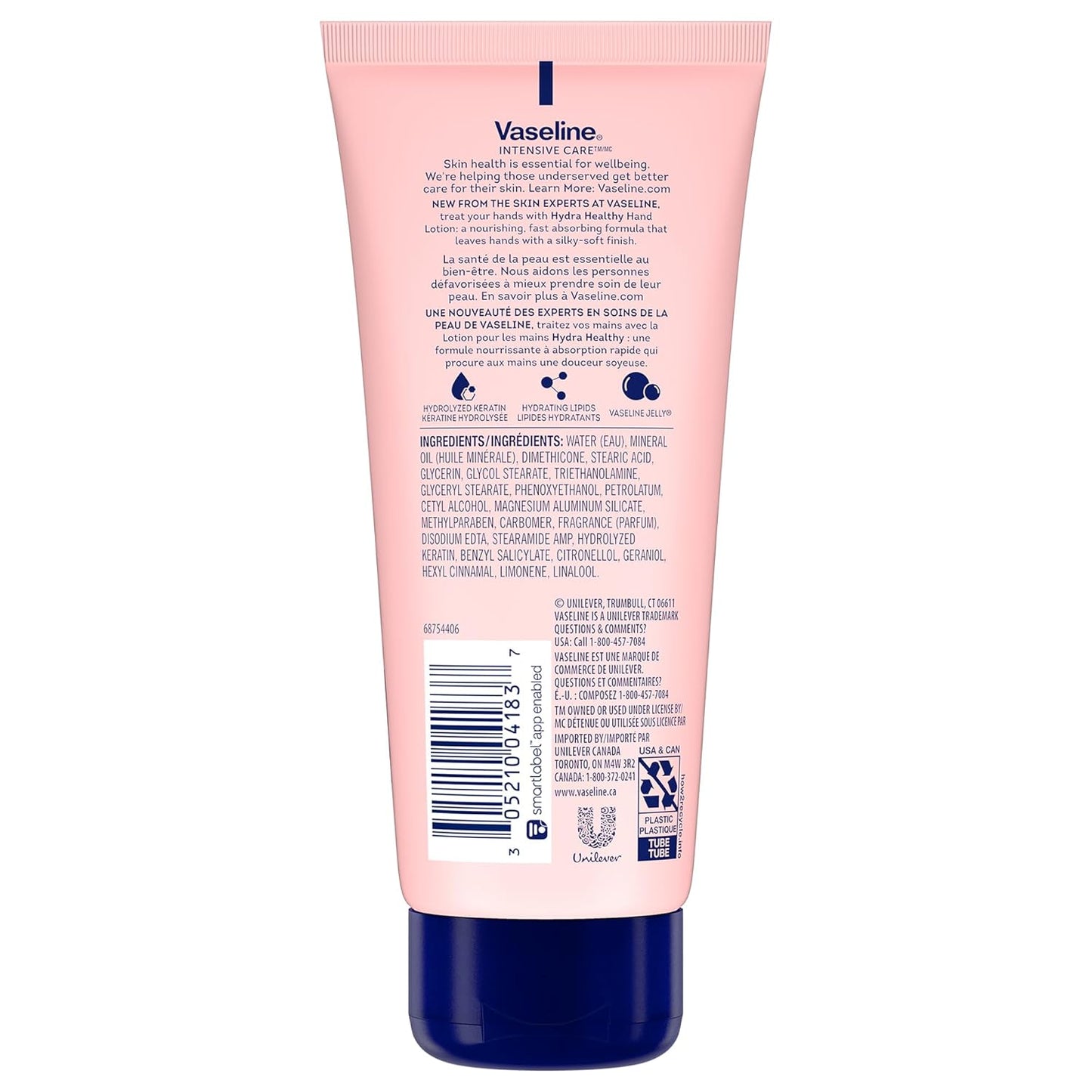 Vaseline Hand Cream 2-Pack | Strengthen Nails & Moisturize Hands with Keratin - 3.4 Oz Each