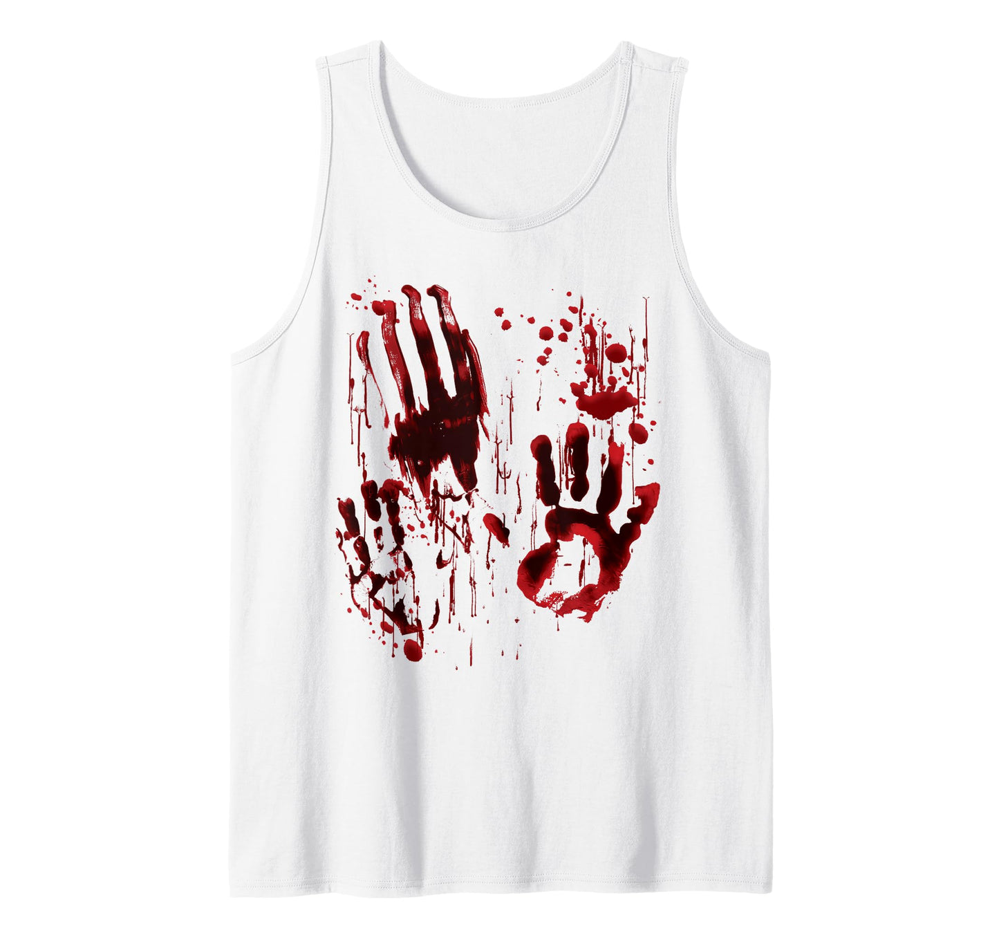 Bloody Hand Splatters Red Blood Handprints Halloween Graphic Tank Top