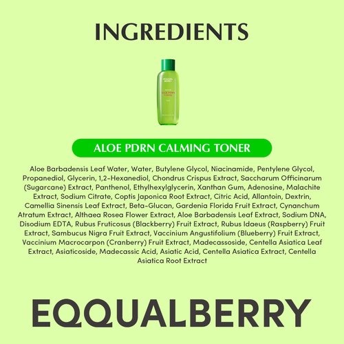 EQQUALBERRY Aloe PDRN Calming Toner, for Sensitive, | Instant Relief & Cooling | Non-Comedogenic & Fungal Acne Safe, Skin Barrier Repair | K-Beauty (5.07 fl.oz / 150ml)