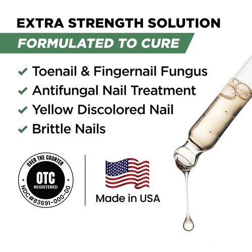 Foot Cure Toenail Fungus Treatment - Extra Strength Nail Repair with Tea Tree & Oregano Oil | Made in USA