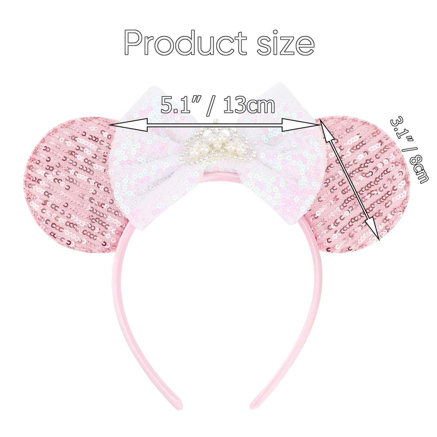 DRESHOW Mouse Ears Bow Headbands Glitter Party Decoration Cosplay Costume for Girls & Women