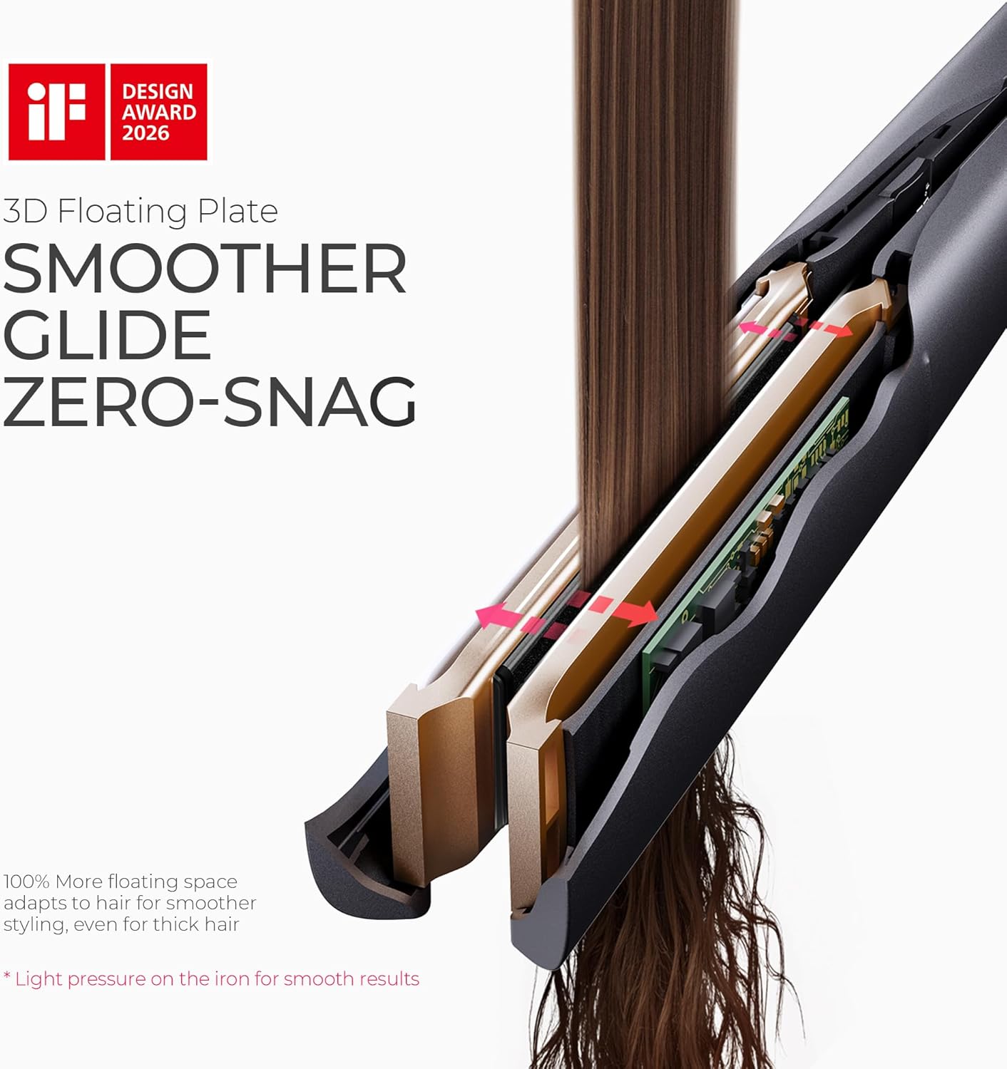 TYMO 2.0 Flat Iron Hair Straightener - 1” Ceramic 2-in-1 Curler for Fast, Smooth Styling, Black