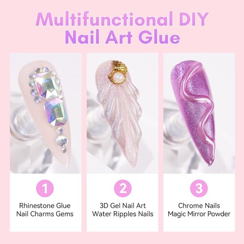 Makartt Rhinestone Nail Glue - Super Strong Gel for Charms & 3D Art | 30ML UV Cured for Salon & DIY