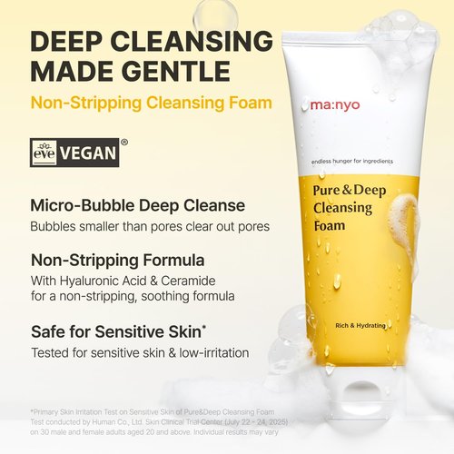 MANYO Pure Deep Cleansing Foam - Facial Cleanser for Pores & Blackheads | 6.7 fl oz (200ml)