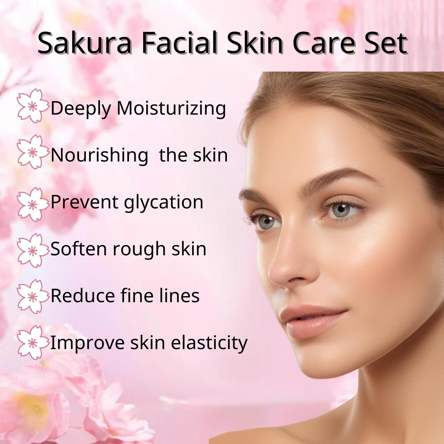 Sakura Skincare Set - Christmas Gifts - Skincare for Girls 10-12 - Skin Care for Teens 10-12 - Travel Kit for Women - Gift Set for Women with Eye Serum,Face Cream(One Size, 5PCS Sakura Scent)