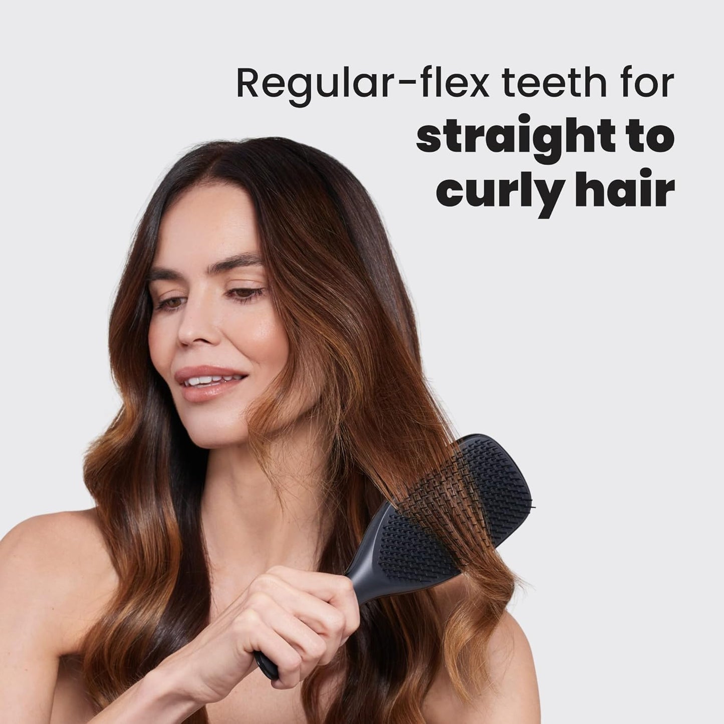 Tangle Teezer Large Ultimate Detangler Hairbrush - Eliminates Knots & Reduces Breakage for Long, Thick, Curly Hair - Black Gloss