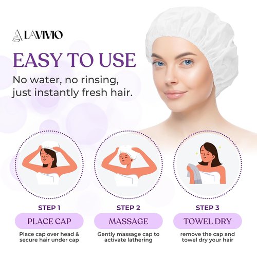 **Regine Switzerland No Rinse Shampoo Caps - Waterless Hair Washing for Bedridden & Elderly - 6 Pack with Aloe Vera**