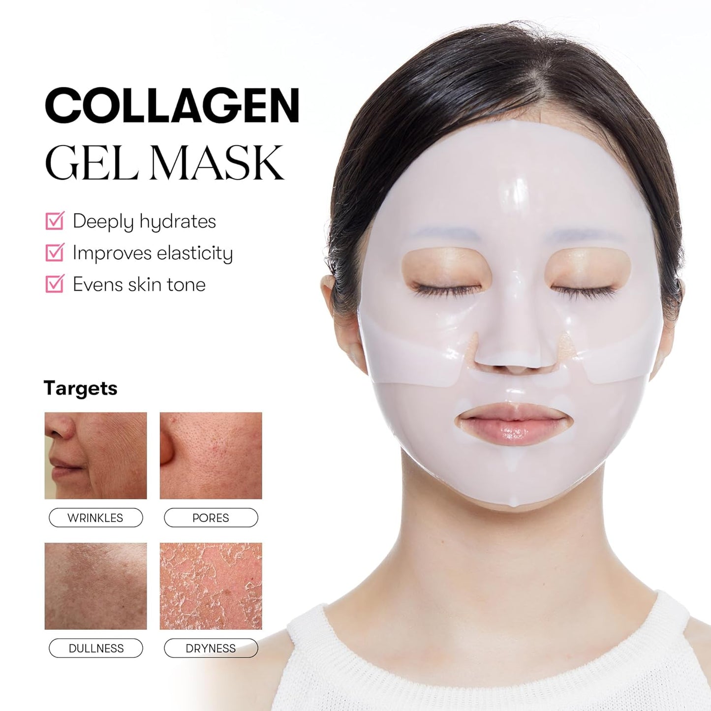 VT COSMETICS Collagen Reedle Shot Hydrogel Mask - Firming & Hydrating Overnight Treatment | 34.5g x 4ea