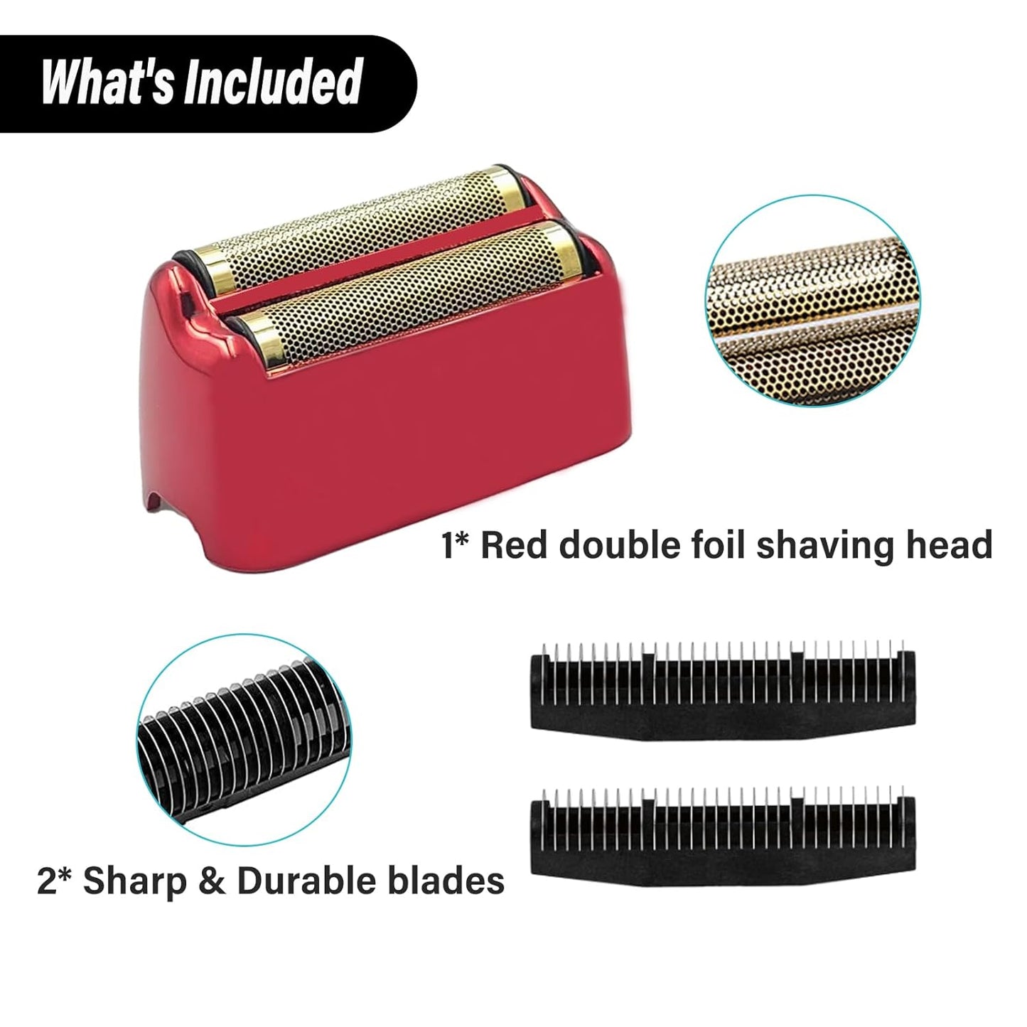BaByliss Pro FX3 Foil Shaver Replacement Head - Red Foil with 2 Cutters for Professional Shaving