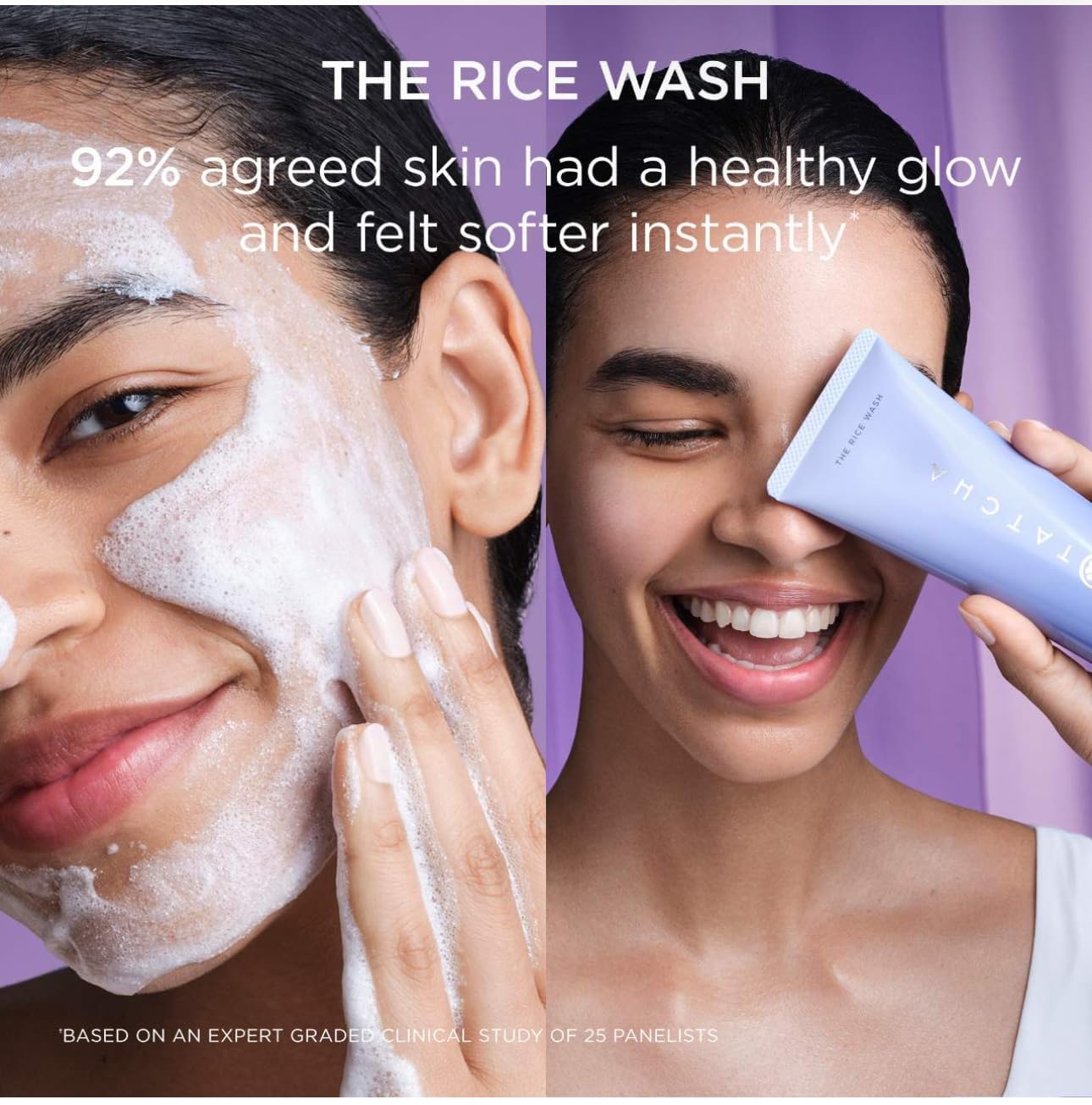 TATCHA The Rice Wash Jumbo - Gentle Cream Facial Cleanser for Soft, Luminous Skin | 240 ml / 8.1 fl. oz.