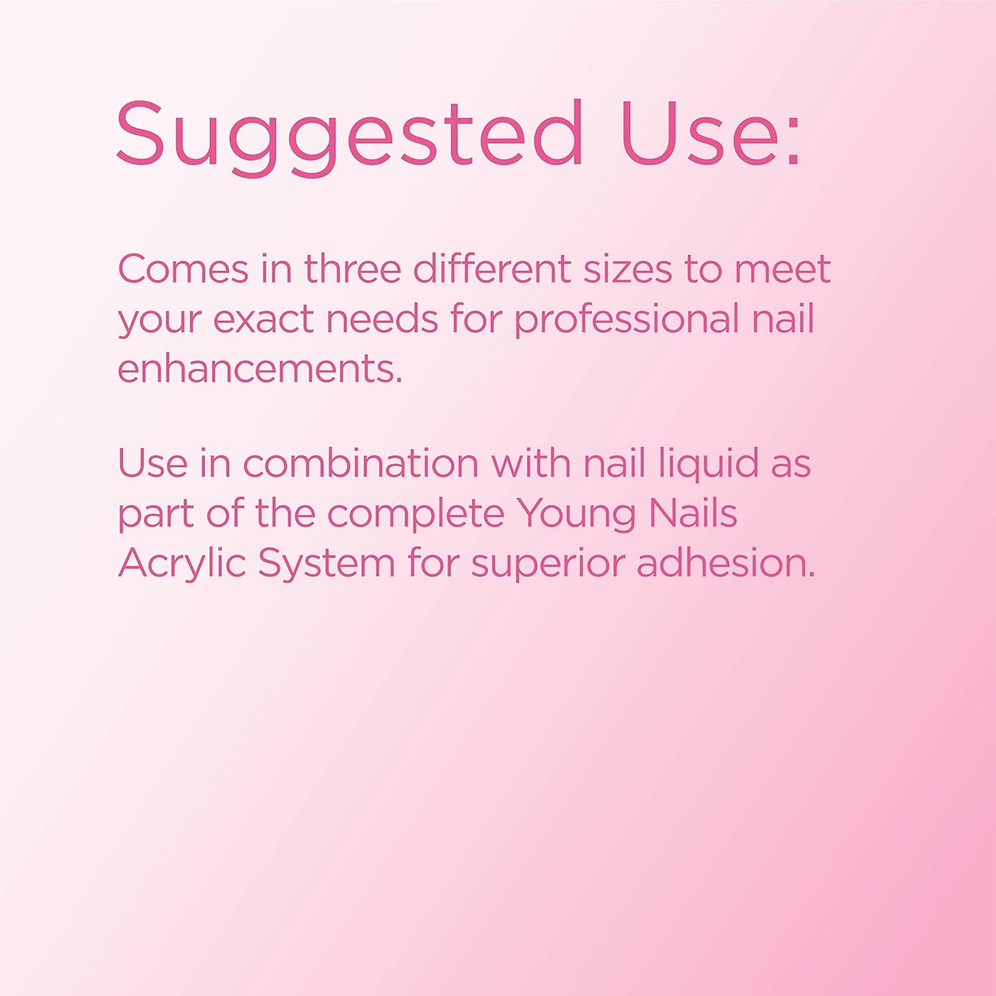 Young Nails Acrylic Core Powder - Professional Self-Leveling Nail Powder in Clear, Nude, Pink & White | 85g
