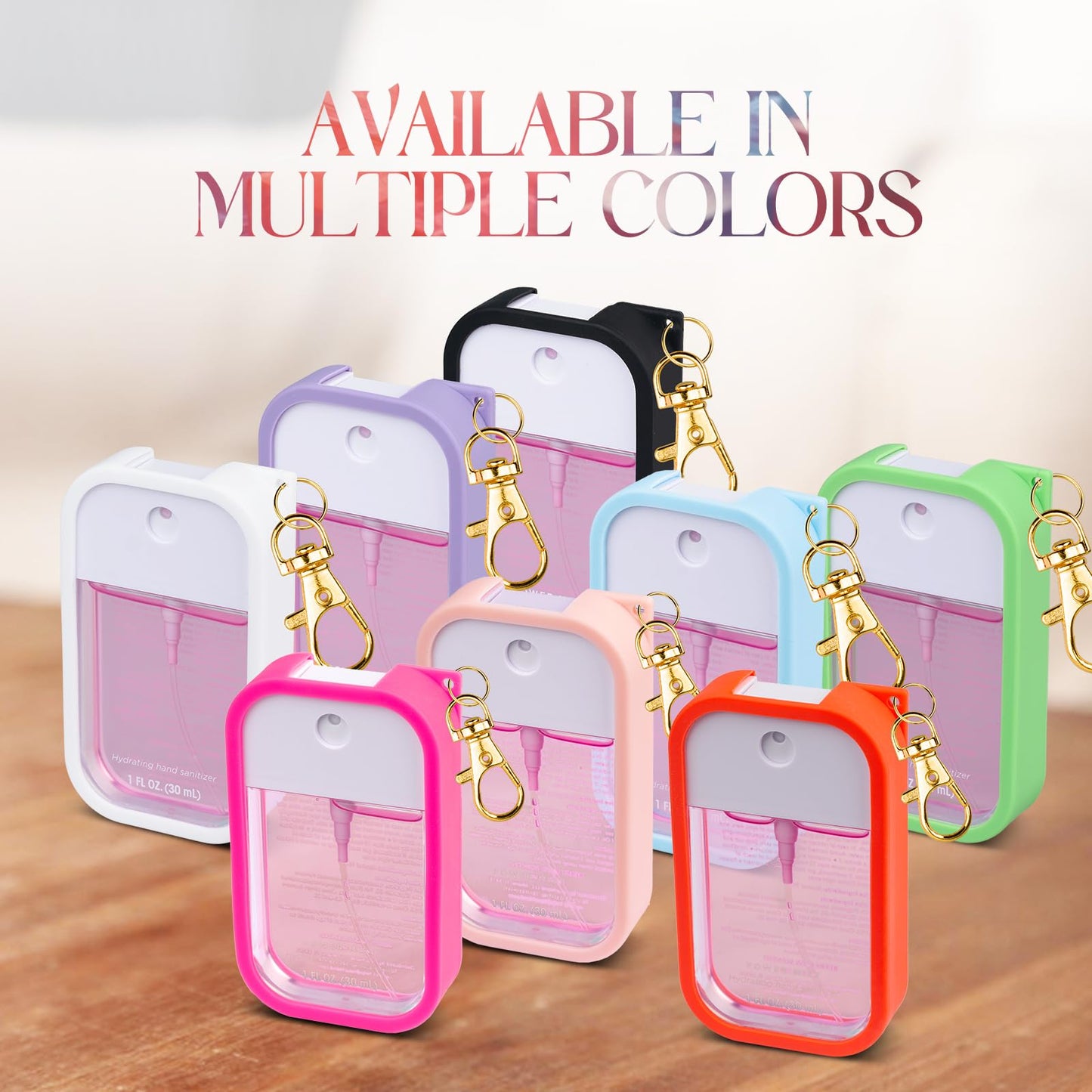 TERPINK Silicone Case Compatible with Touchland Hand Sanitizer Spray, Protective Case with Keychain for Power Mist and Glow Mist 1 fl oz, Hand Sanitizer Spray Accessory (Blue, 1 Pack)