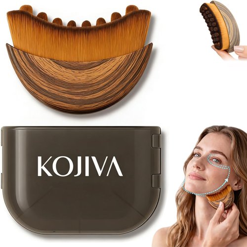 Kojiva Lymphatic Face Brush - Curved Contour Massager for Sculpting & Reducing Puffiness | Enhances Skin Glow