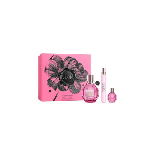 Viktor&Rolf - Flowerbomb Pretty Peony Eau de Parfum - Floral & Woody Women's Perfume Set | Full Size 1.7 Fl Oz & Travel Size 0.3 Fl Oz