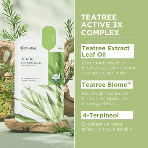 Mediheal Collagen Teatree Sheet Mask - 20 Essential Masks for Lifting, Firming & Soothing All Skin Types