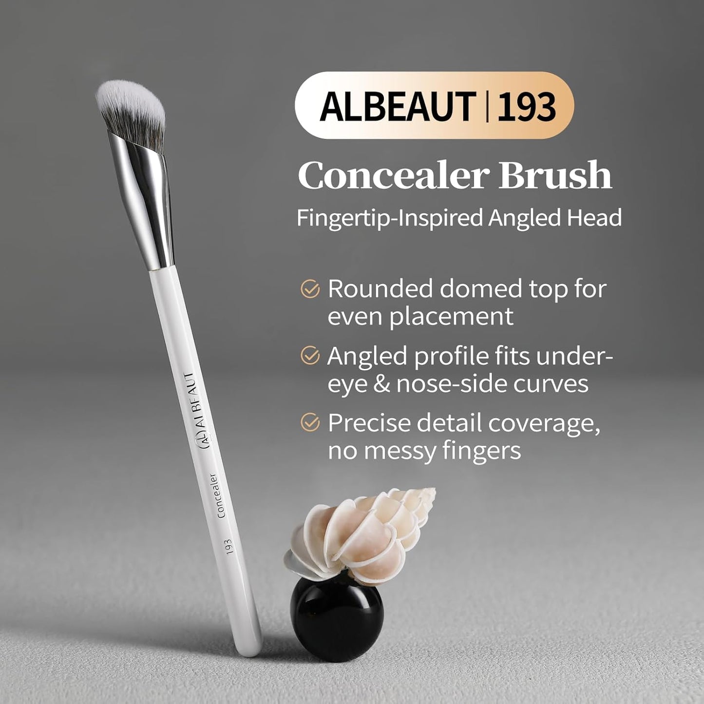 Albeaut Concealer Brush - Angled Precision Makeup Tool for Flawless Under Eye Blending