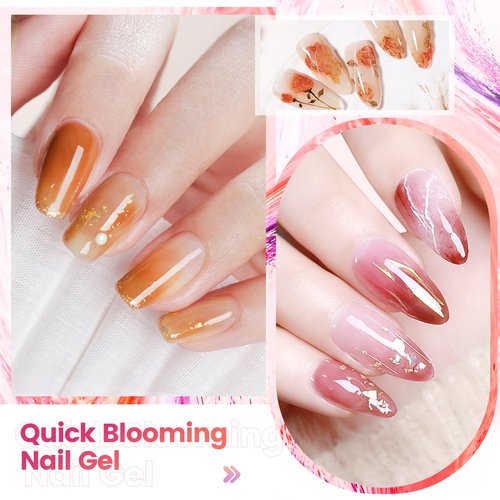JODSONE Blooming Gel Nail Polish - Clear Marble Effect for Floral & Watercolor Designs | 10ML