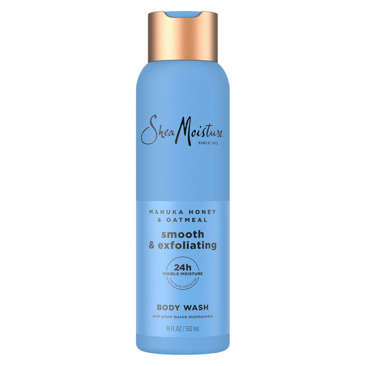 SheaMoisture Manuka Honey Oatmeal Body Wash - Smooth & Exfoliating Formula for 24H Moisture | 18 oz