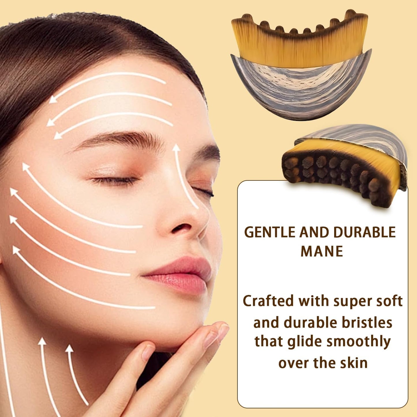 Skiennix Lymphatic Contour Face Brush - Ergonomic Drainage Massager for Fatigue Relief | 1 Piece