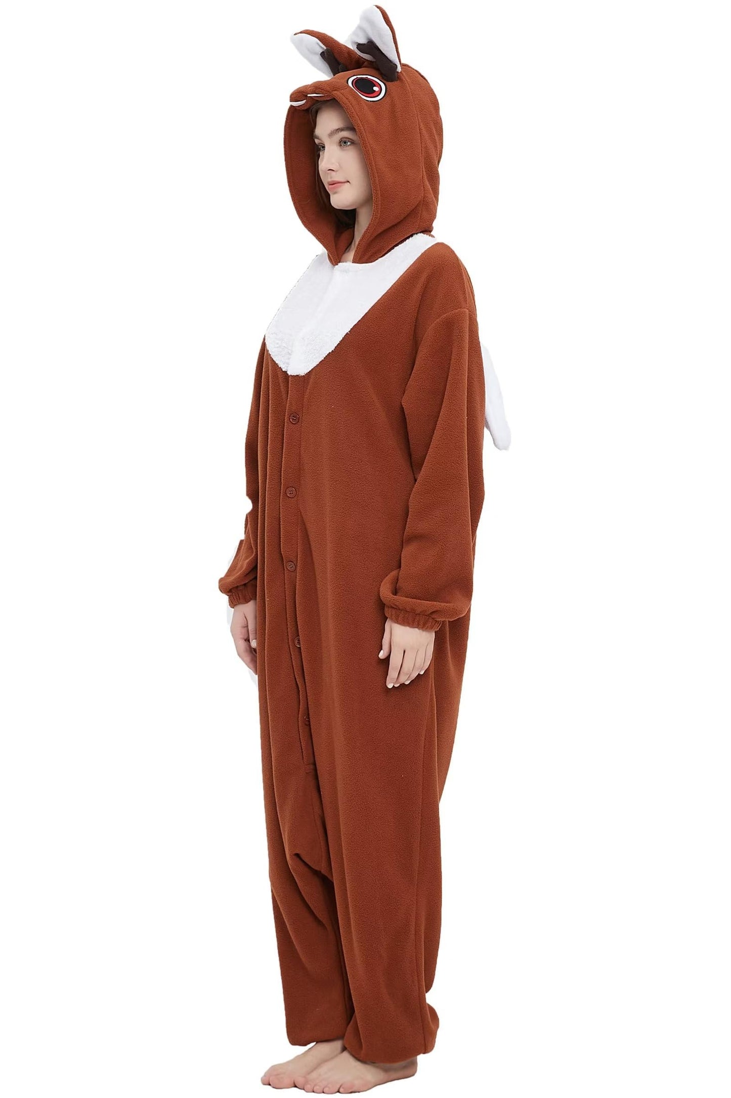 DarkCom Unisex Adult Cosplay Wolpertinger Onesie Halloween Costume Christmas Pajamas Sleepwear for Women Men Small