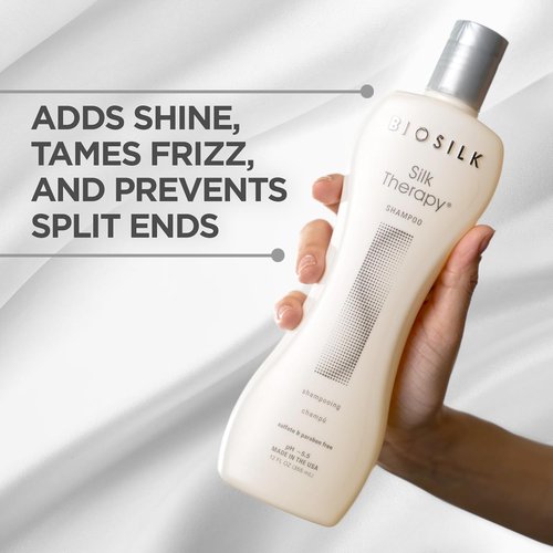 BioSilk Silk Therapy Shampoo - Gentle Cleanser for Healthy, Shiny Hair | 12 Oz, Sulfate & Paraben-Free