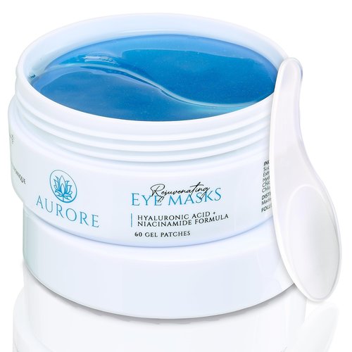 AURORE Under Eye Patches with Hyaluronic Acid, Collagen, Niacinamide - for Puffy Eyes, Dark Circles, Wrinkles, Fine Lines - Hydrating & Brightening, 30 pairs (60 gel patches) - Rejuvenating Eye Masks