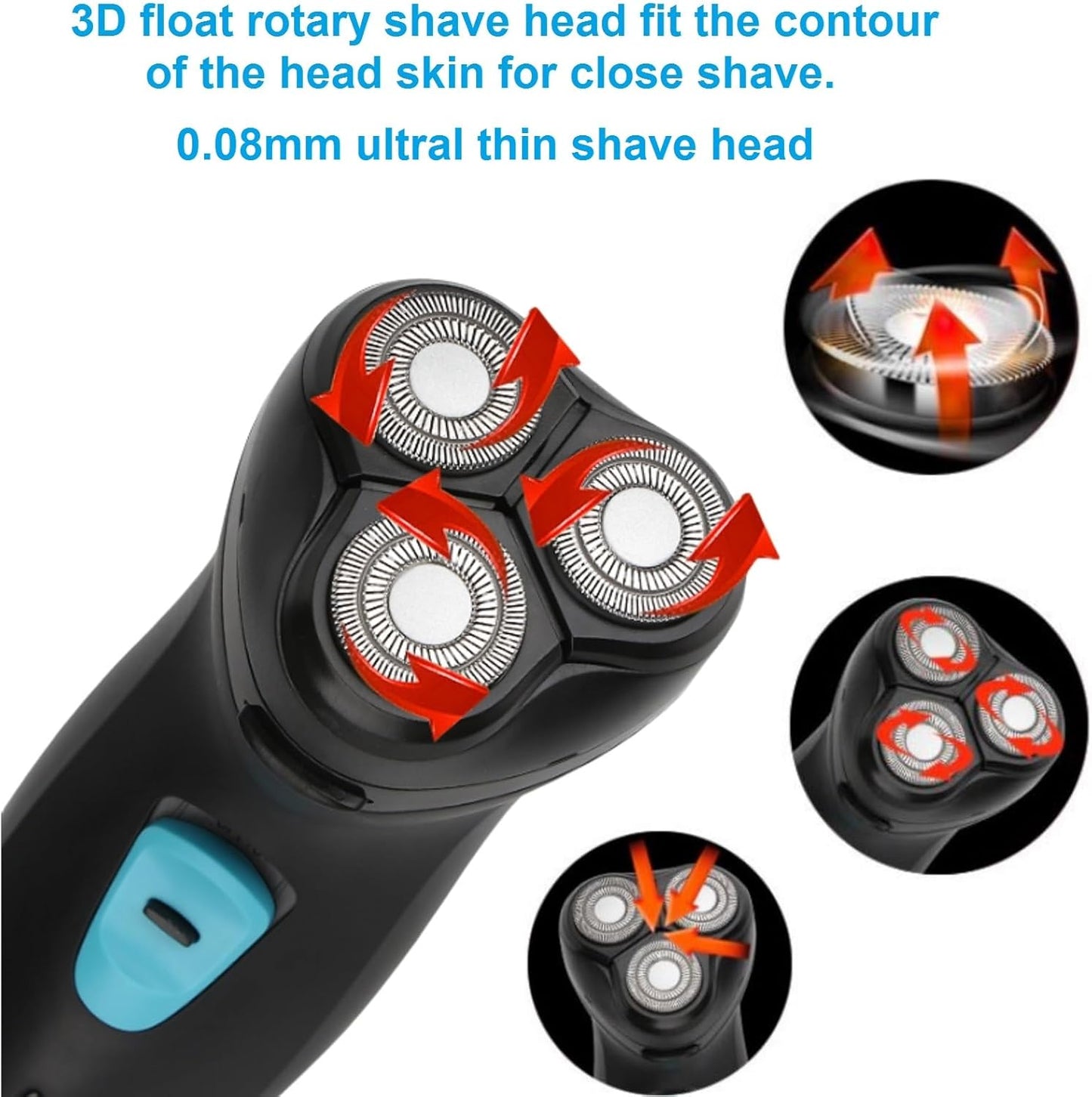 Skiennix Corded Electric Shaver - Professional 3D Float Razor for Close Shaves | Heavy Beard Trimmer