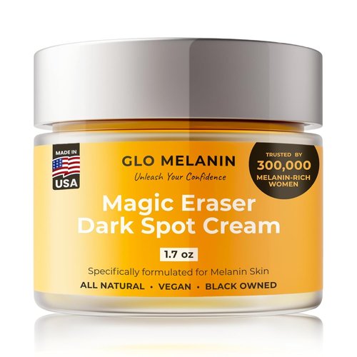 Glo Melanin Magic Eraser Dark Spot Cream - Fade Dark Spots on Face & Body, 1.7 Oz