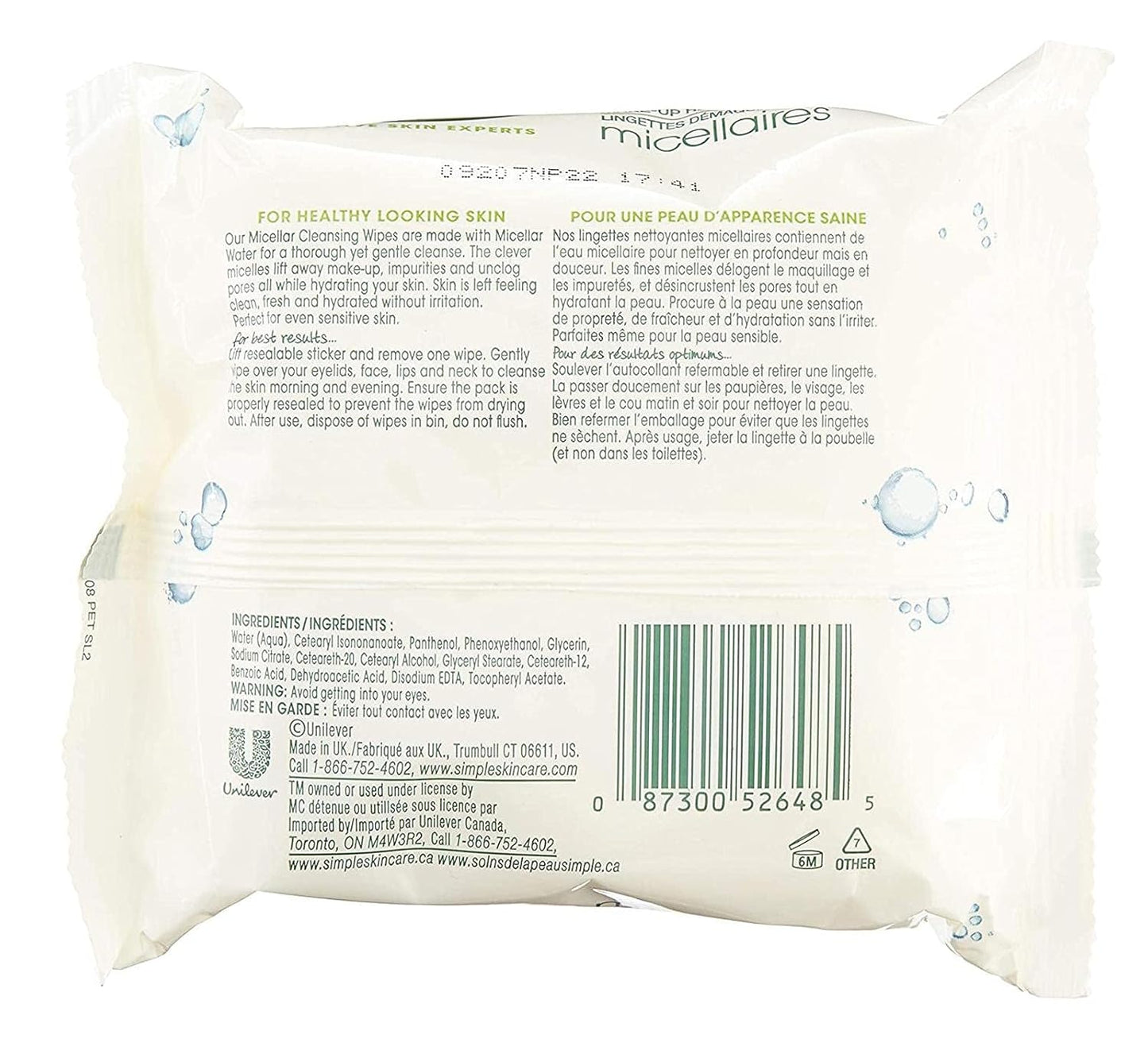 Skiennix Micellar Makeup Remover Wipes - Gentle Cleansing, 25 Count | Pack of 2