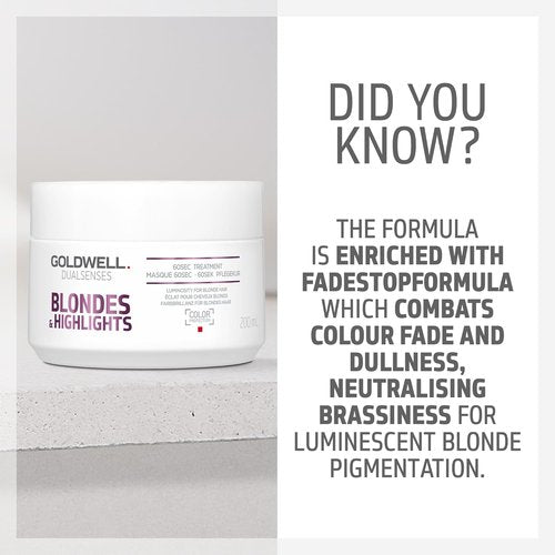 Goldwell Dualsenses Blondes & Highlights Anti-Yellow Treatment - 60 Seconds, 6.8oz (200mL)