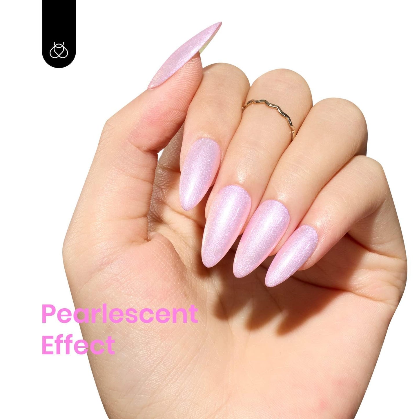 Beetles Baby Pink Pearl Gel Nail Polish, 15ml Pearl Pink Glitter Gel Polish Shimmer Pearlescent Shell Nail Gel Polish Iridescent Soak off Uv Led Salon Nail Art Design Pink Nail Gel