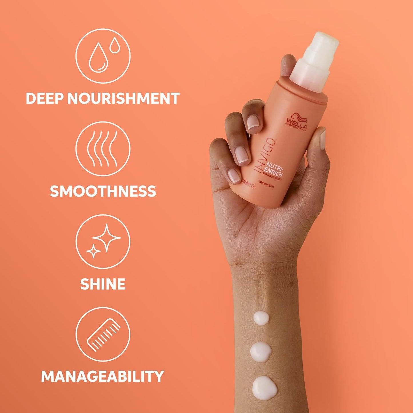 Wella Professionals Invigo Nutri-Enrich Bundle - Leave-In Wonder Balm & Frizz Control Cream for Dry Hair | Deep Nourishment & Smooth Manageability