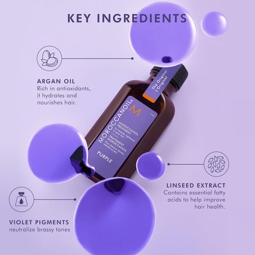 Moroccanoil Treatment | Purple Hair Oil for Blonde Hair - Nourishing & Color-Enhancing 3.4 oz