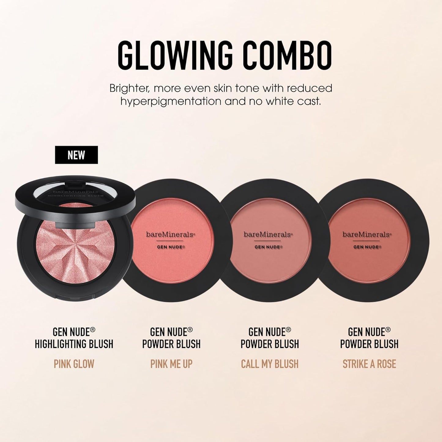 bareMinerals Gen Nude Blush - 2-in-1 Blush & Highlighter Hybrid, Silky Blendable Makeup, All-Day Wear
