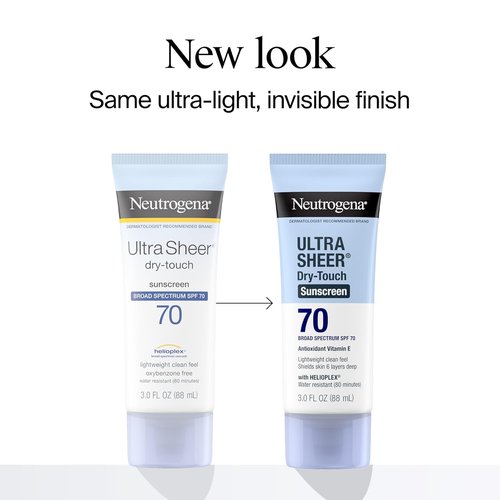 Neutrogena Ultra Sheer Sunscreen - SPF 70 Broad Spectrum UVA/UVB Protection | Lightweight & Water-Resistant, 3 fl. oz (Pack of 3)
