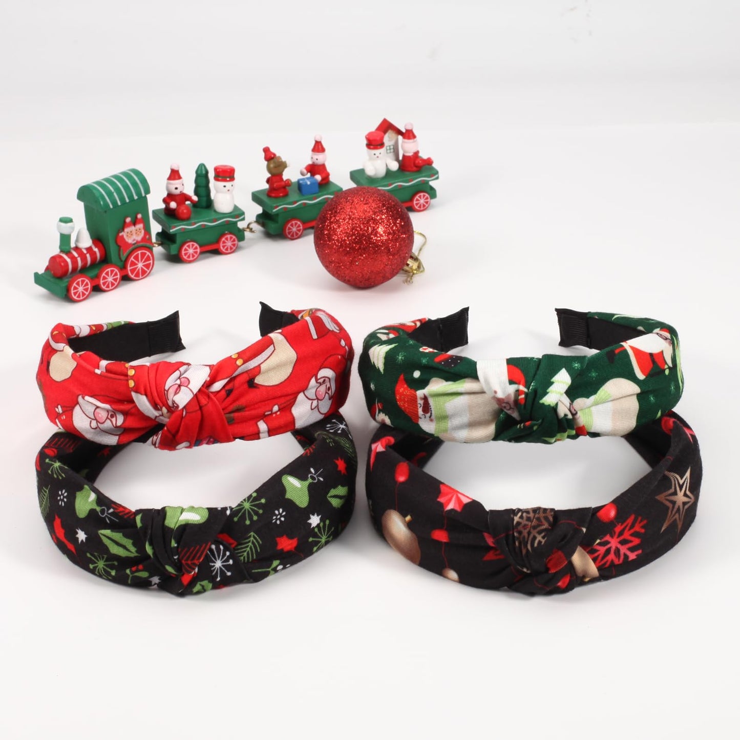 Ardorchid Christmas Headbands for Women Girls Snowflake Santa Claus Snowman Xmas Tree Cane Hair Hoop Green Red Christmas Decor Hair Accessories Gifts