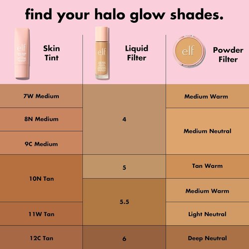 e.l.f. Halo Glow Skin Tint SPF 50 - Tinted Moisturizer for Light, Buildable Coverage | Vegan & Cruelty-Free, 7 Medium Warm
