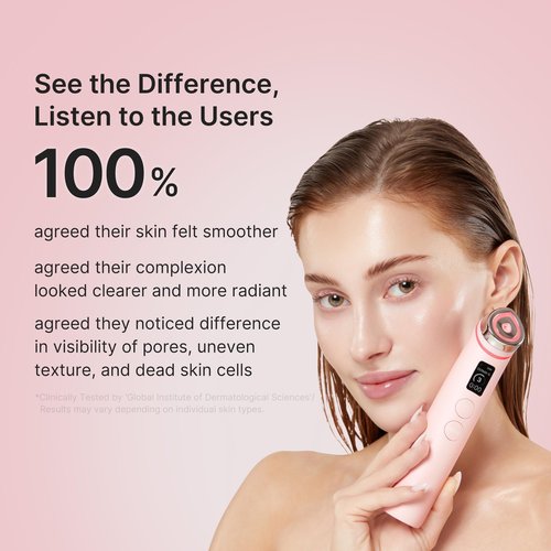 medicube Booster Pro | 6-in-1 Real Glass Glow Beauty Massager | for Clear, Radiant, Firmer-Looking Skin | Korean Skin Care | Pink