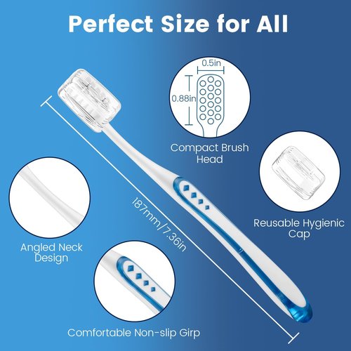 Frekare Ultra Soft Toothbrushes for Sensitive Teeth - 10,000 Micro Nano Bristles | Travel-Friendly, 6 Count