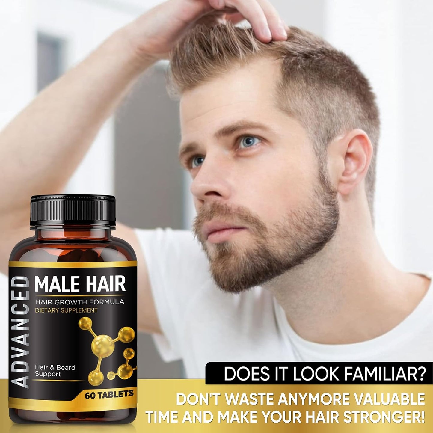 Skiennix Hair Growth Vitamins for Men - DHT Blocker & Biotin Supplement for Thicker, Fuller Hair