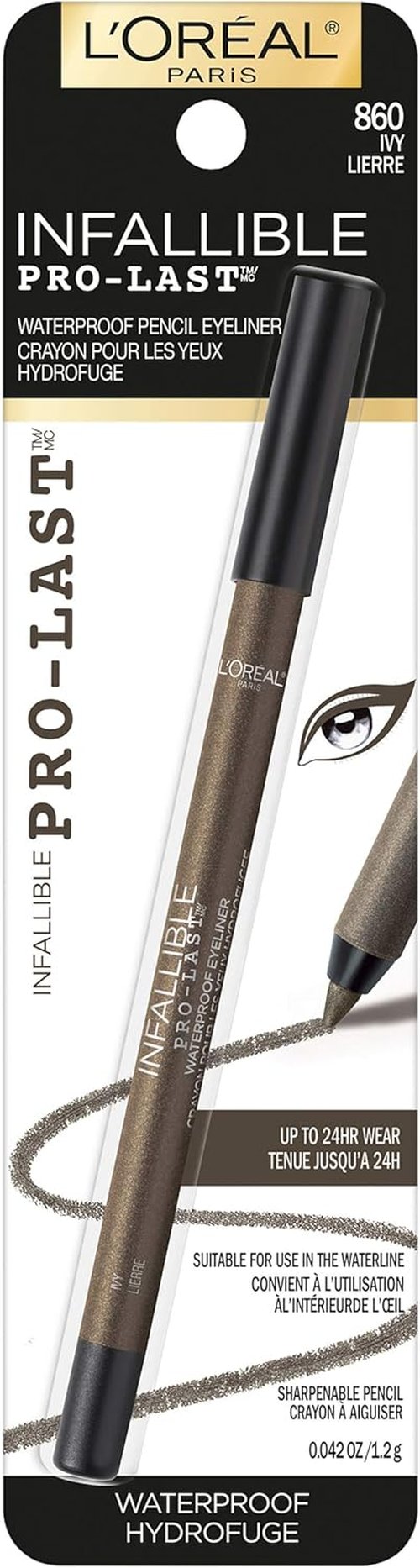 L'Oreal Paris Infallible Pro-Last Pencil Eyeliner - Waterproof & Smudge-Resistant, Ivy, 0.042 oz.