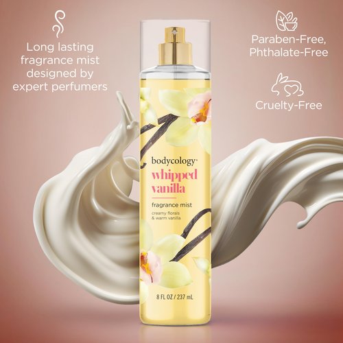 Bodycology Long-Lasting Fragrance Body Mist, Whipped Vanilla, 8 fl oz (Pack of 2)