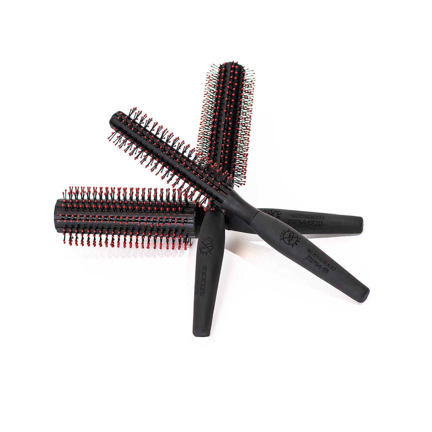 Cricket Static Free RPM 8 Row Round Hair Brush - Curling, Blow Drying, Detangling and Styling Wet or Dry Hair, Suitable for All Hair Types