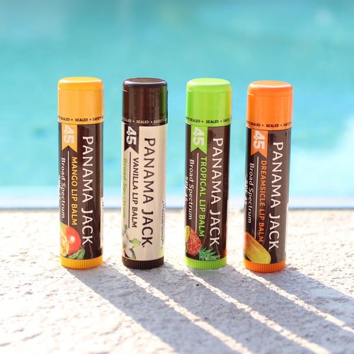 Panama Jack Sunscreen Lip Balm - SPF 45 Broad Spectrum Protection | Soothes Dry, Chapped Lips (Flavor Pack)