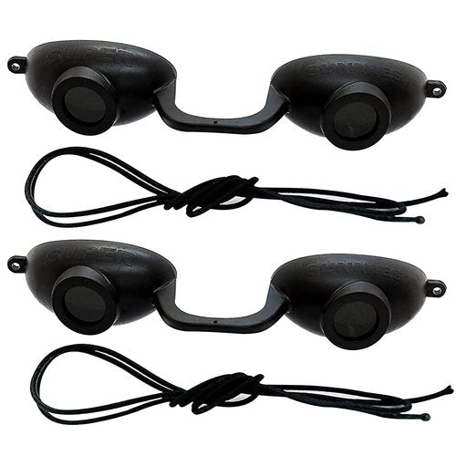 2 pack EVO FLEX Sunnies Flexible Tanning Bed Goggles UV Eye Protection Glasses (Black), FDA Compliant
