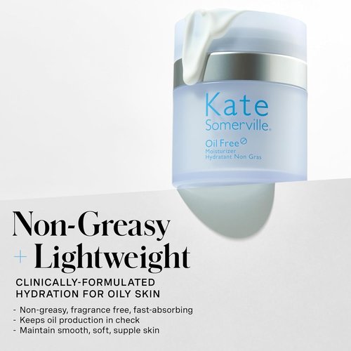Kate Somerville Oil-Free Moisturizer - Lightweight Hydrating Face Cream for Oily Skin, 1.7 Fl Oz