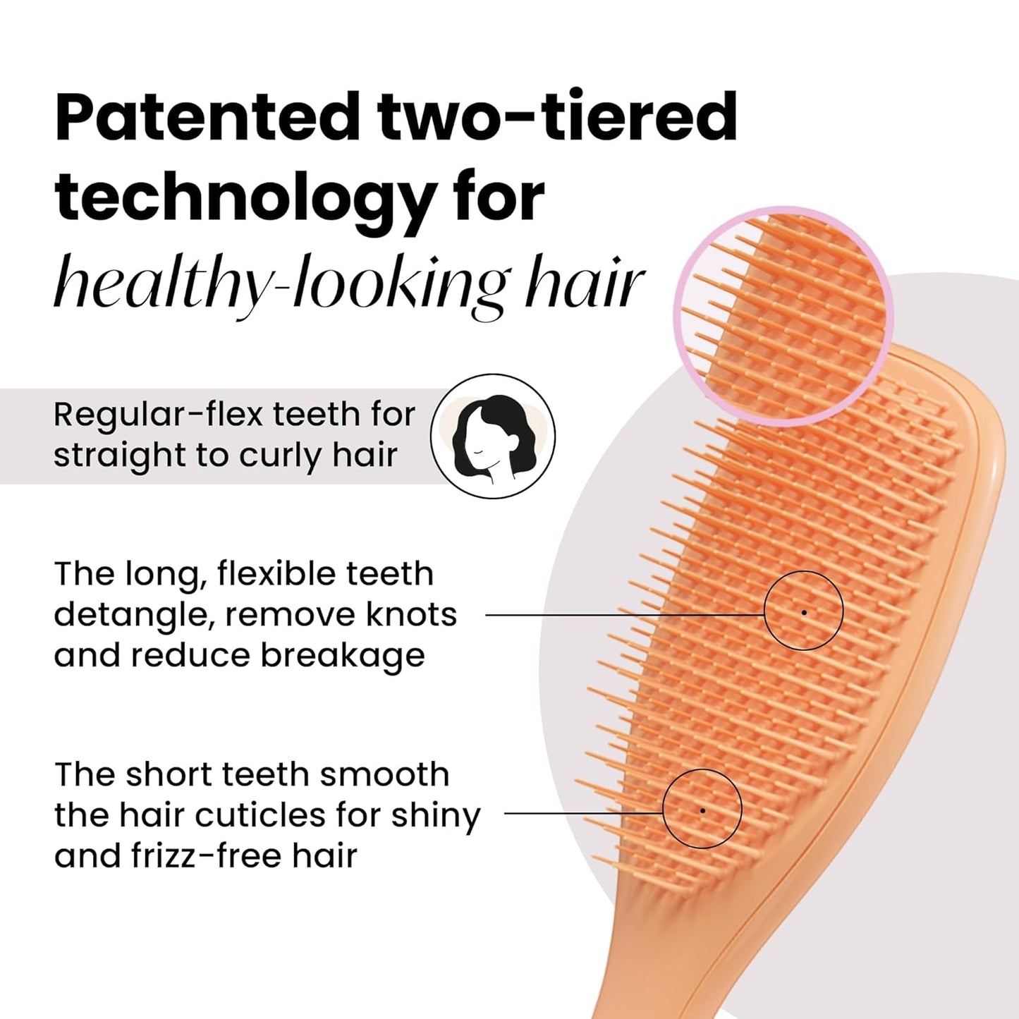 Tangle Teezer Ultimate Detangler Brush - Plant-Based Design for All Hair Types | Reduces Breakage, Orange