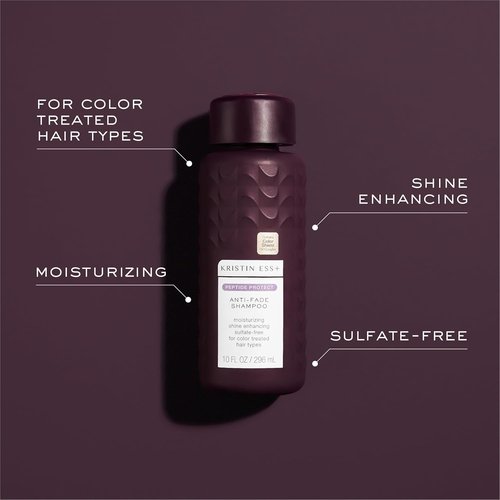 Kristin Ess Anti-Fade Moisturizing Shampoo - UV Color Shield & Peptide Technology | 10 fl oz, Vegan & Sulfate-Free