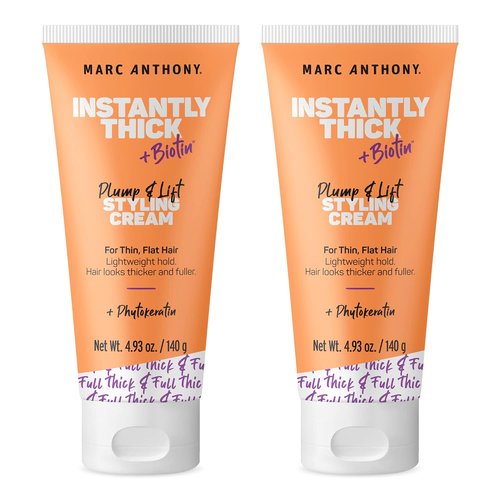 Marc Anthony Instantly Thick Hair Cream - Volumizing Formula with Vitamin E & Biotin | 2-Pack for Thicker, Fuller Hair