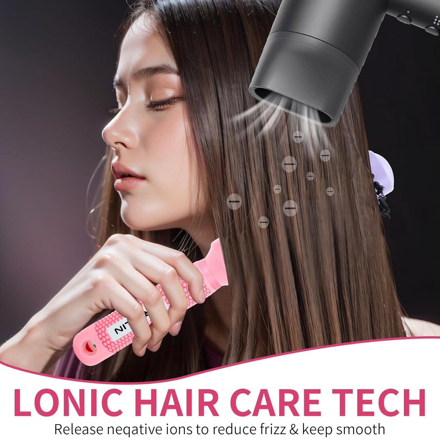 UREELIN Round Brush - 1.3 Inch Nano Thermal Ceramic & Ionic Hair Brush with Boar Bristles for Volumizing & Smooth Styling
